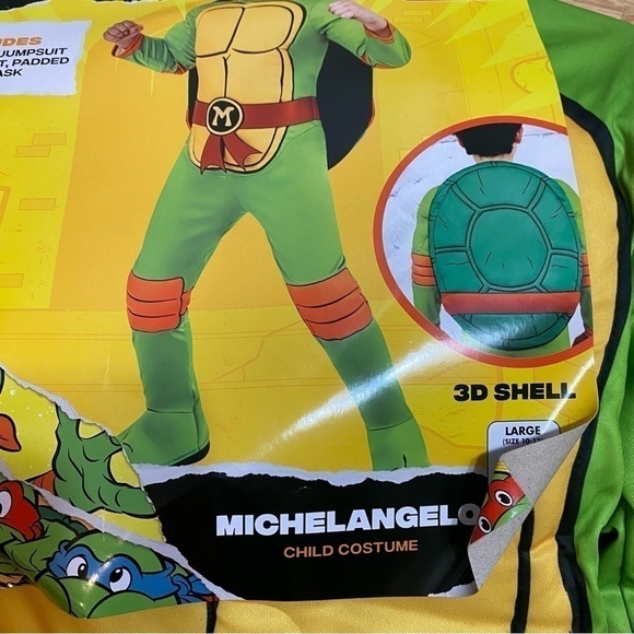 Teenage Mutant Ninja Turtles Costume NEW Michelangelo Large Angelo Halloween - Picture 2 of 5